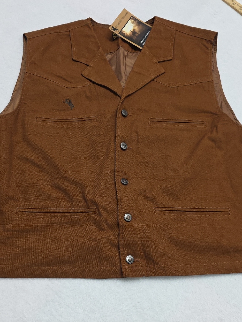 Wyoming Traders Men's Bronco Cotton Canvas Western Vest 2XL